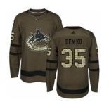 Men's Canucks #35 Thatcher Demko Green Salute to Service Stitched Hockey Jersey