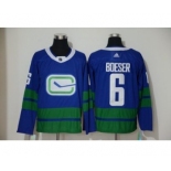 Men's Canucks #6 Brock Boeser Blue Alternate Authentic Stitched Hockey Jersey