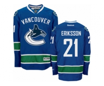 Men's Reebok Vancouver Canucks #21 Loui Eriksson Authentic Navy Blue Home NHL Jersey