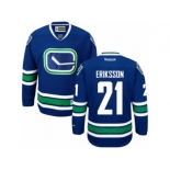 Men's Reebok Vancouver Canucks #21 Loui Eriksson Authentic Royal Blue Third NHL Jersey