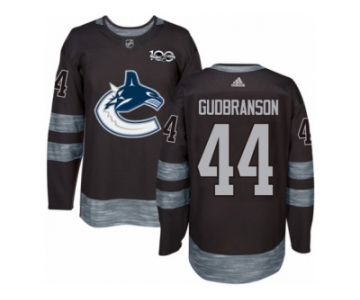 Men's Reebok Vancouver Canucks #44 Erik Gudbranson Authentic Black 1917-2017 100th Anniversary NHL Jersey