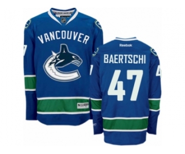 Men's Reebok Vancouver Canucks #47 Sven Baertschi Authentic Navy Blue Home NHL Jersey