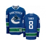 Men's Reebok Vancouver Canucks #8 Christopher Tanev Authentic Navy Blue Home NHL Jersey