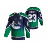 Men's Vancouver Canucks #23 Alexander Edler Green 2020-21 Reverse Retro Alternate Hockey Jersey