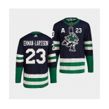 Men's Vancouver Canucks #23 Oliver Ekman-Larsson Navy 2022 Reverse Retro Stitched Jersey