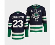 Men's Vancouver Canucks #23 Oliver Ekman-Larsson Navy 2022 Reverse Retro Stitched Jersey