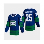 Men's Vancouver Canucks #25 Jacob Markstrom 2020-21 Authentic Player Alternate Stitched Hockey Jersey Blue