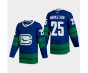 Men's Vancouver Canucks #25 Jacob Markstrom 2020-21 Authentic Player Alternate Stitched Hockey Jersey Blue