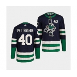 Men's Vancouver Canucks #40 Elias Pettersson Navy 2022 Reverse Retro Stitched Jersey