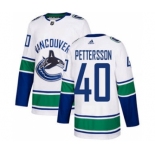 Men's Vancouver Canucks #40 Elias Pettersson White Road Stitched Hockey Jersey