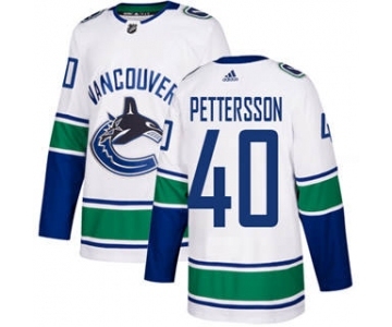 Men's Vancouver Canucks #40 Elias Pettersson White Road Stitched Hockey Jersey