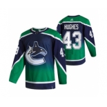 Men's Vancouver Canucks #43 Quinn Hughes Green 2020-21 Reverse Retro Alternate Hockey Jersey