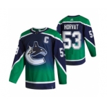 Men's Vancouver Canucks #53 Bo Horvat Green 2020-21 Reverse Retro Alternate Hockey Jersey