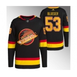 Men's Vancouver Canucks #53 Teddy Blueger Black Retro Stitched Jersey