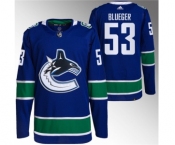 Men's Vancouver Canucks #53 Teddy Blueger Blue Retro Stitched Jersey