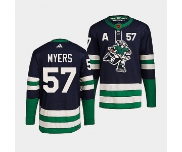 Men's Vancouver Canucks #57 Tyler Myers Navy 2022 Reverse Retro Stitched Jersey