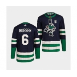 Men's Vancouver Canucks #6 Brock Boeser Navy 2022 Reverse Retro Stitched Jersey