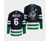 Men's Vancouver Canucks #6 Brock Boeser Navy 2022 Reverse Retro Stitched Jersey