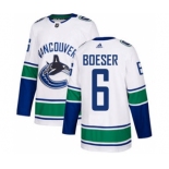 Men's Vancouver Canucks #6 Brock Boeser White Road Stitched Hockey Jersey