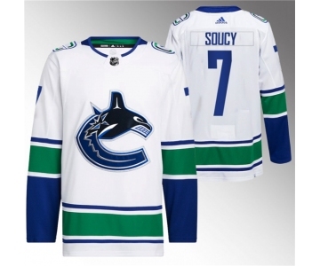 Men's Vancouver Canucks #7 Carson Soucy White Stitched Jersey