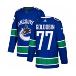 Men's Vancouver Canucks #77 Nikolay Goldobin Blue Home Stitched Hockey Jersey