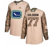 Men's Vancouver Canucks #77 Nikolay Goldobin Camo 2017 Veterans Day Stitched Hockey Jersey