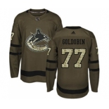 Men's Vancouver Canucks #77 Nikolay Goldobin Green Salute to Service Stitched Hockey Jersey