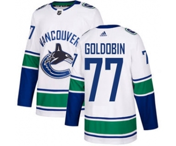 Men's Vancouver Canucks #77 Nikolay Goldobin White Road Stitched Hockey Jersey