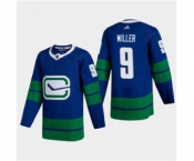 Men's Vancouver Canucks #9 JT Miller 2020-21 Authentic Player Alternate Stitched Hockey Jersey Blue