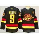 Men's Vancouver Canucks #9 J.T. Miller Black 2024-25 With A Patch Alternate Stitched Hockey Jersey