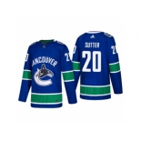 Men's adidas Vancouver Canucks #20 Brandon Sutter 2017-2018 Season Home Jersey