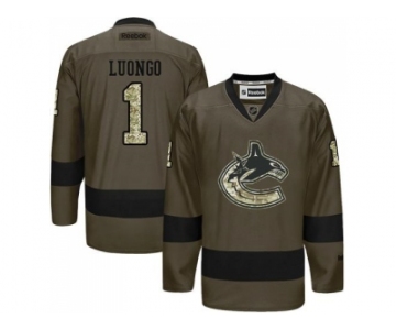 Vancouver Canucks #1 Roberto Luongo Green Salute to Service Stitched NHL Jersey