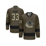 Vancouver Canucks #33 Henrik Sedin Green Salute to Service Stitched NHL Jersey