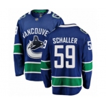 Vancouver Canucks #59 Tim Schaller Fanatics Branded Blue Home Breakaway NHL Jersey