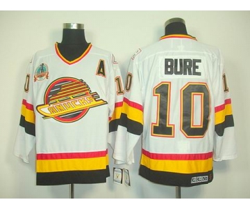 nhl jerseys vancouver canucks #10 bure whiteorange ccm