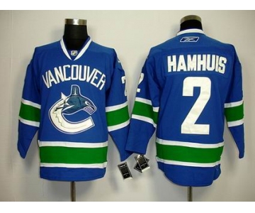 nhl jerseys vancouver canucks #2 hamhuis blue