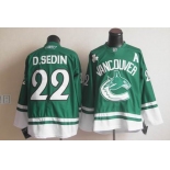 nhl jerseys vancouver canucks #22 d.sedin green