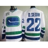 nhl jerseys vancouver canucks #22 d.sedin white (40th)