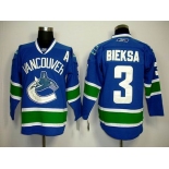 nhl jerseys vancouver canucks #3 bieksa blue