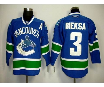 nhl jerseys vancouver canucks #3 bieksa blue