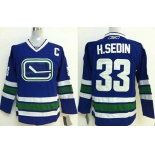 nhl jerseys vancouver canucks #33 h.sedin blue[2014 new][patch C]