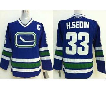 nhl jerseys vancouver canucks #33 h.sedin blue[2014 new][patch C]