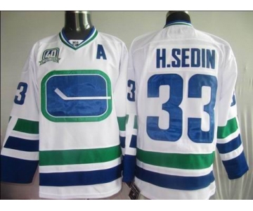 nhl jerseys vancouver canucks #33 h.sedin white(40th)