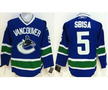 nhl jerseys vancouver canucks #5 sbisa blue[sbisa]