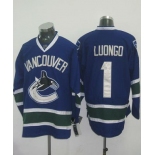 nhl vancouver canucks #1 luongo blue