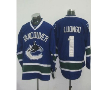 nhl vancouver canucks #1 luongo blue