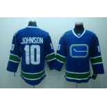 nhl vancouver canucks #10 johnson blue 3rd