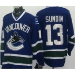 nhl vancouver canucks #13 sundin blue