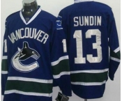 nhl vancouver canucks #13 sundin blue