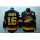 nhl vancouver canucks #16 linden  black ccm